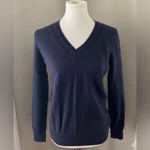 Boden Eva 100% Cashmere V-Neck Sweater Preppy Quiet Luxury Classic Staple Sz XS